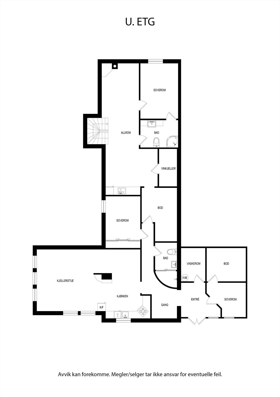 Plantegning u.etg. Galleribilde