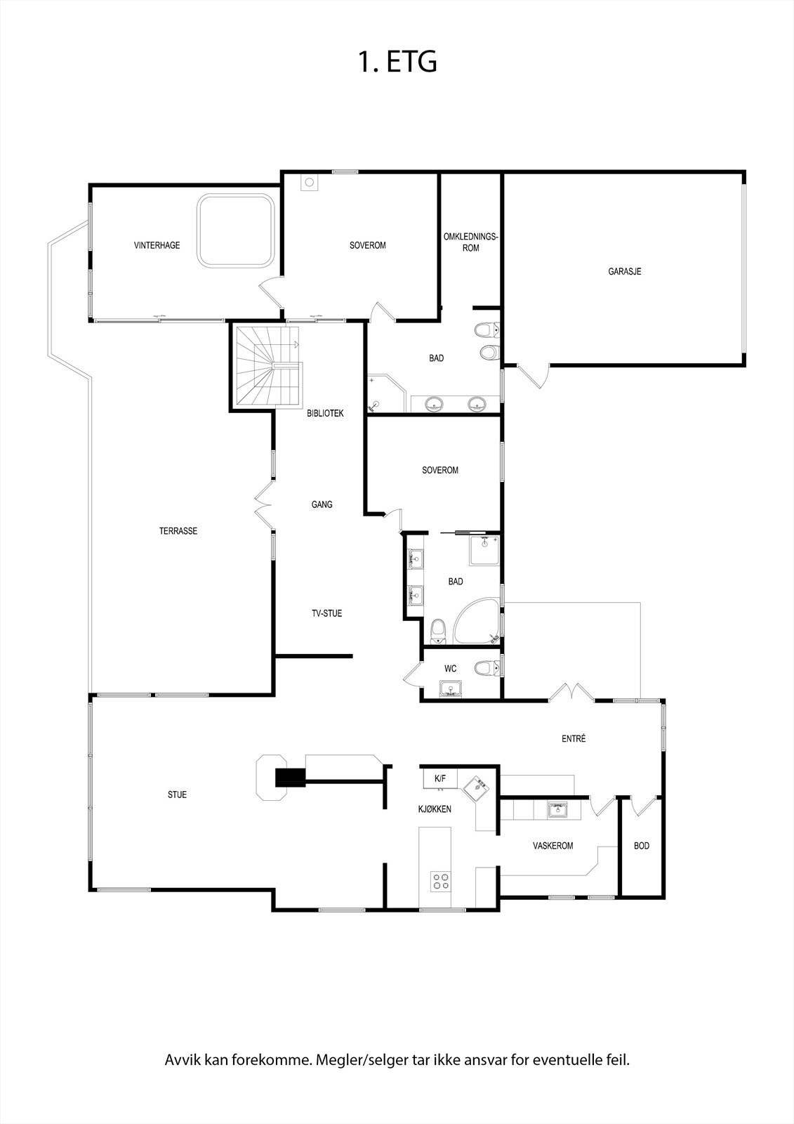 Plantegning 1.etg. Galleribilde