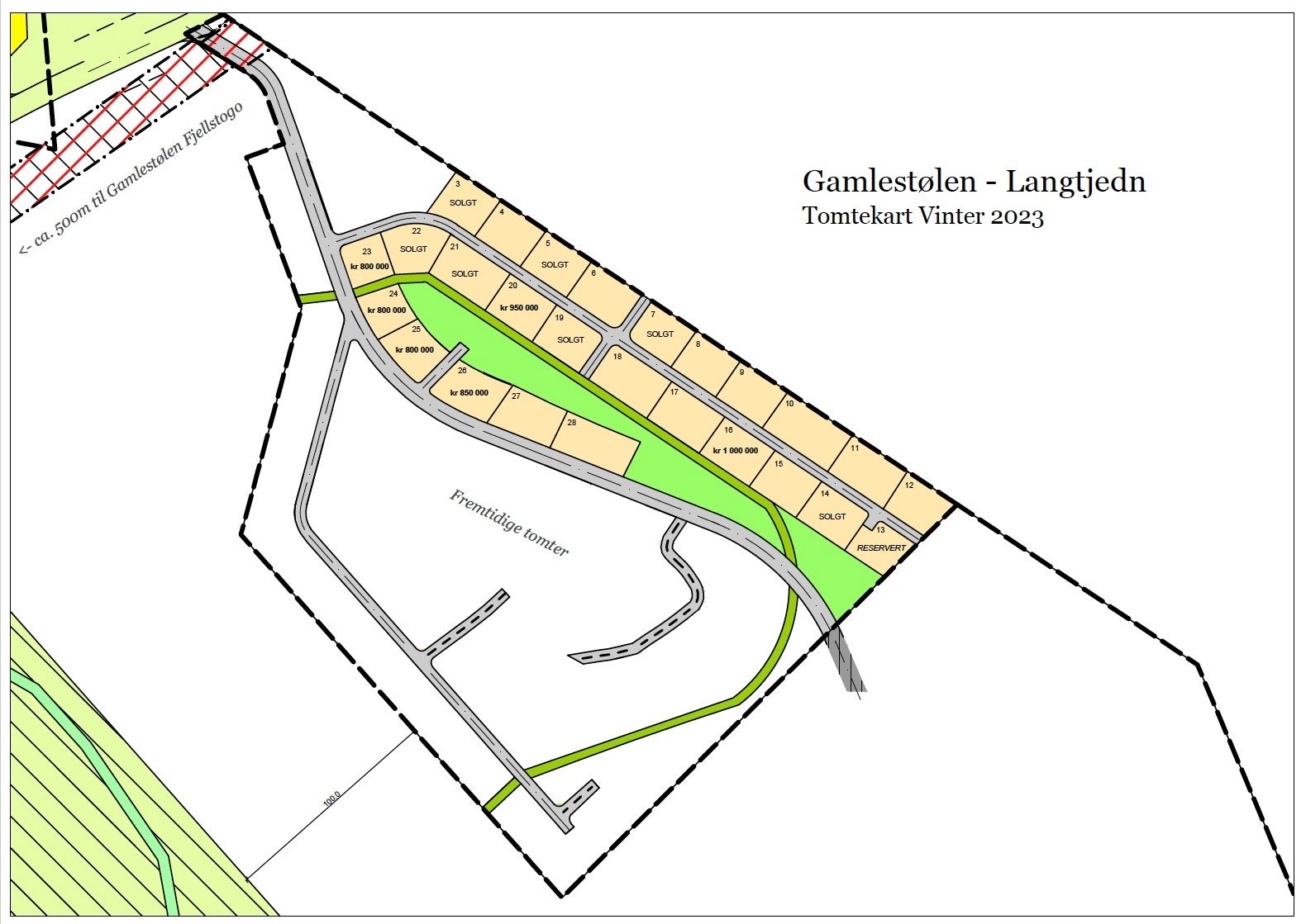 Tomtekart, det er tomt 25 annonsen gjelder for. Galleribilde