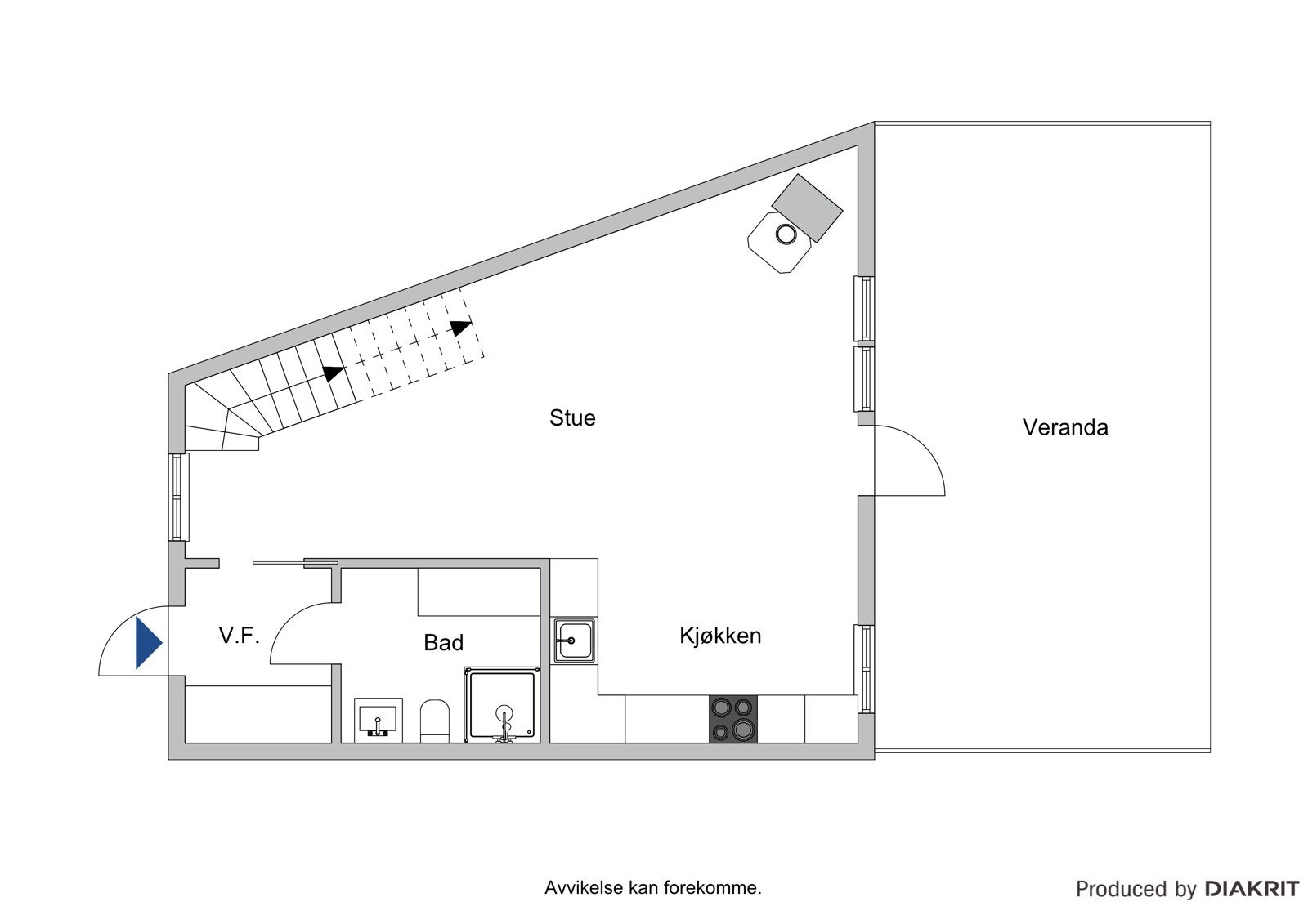 2D Plantegning 1. etg Galleribilde