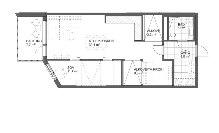 Plantegning leilighet B413 Galleribilde