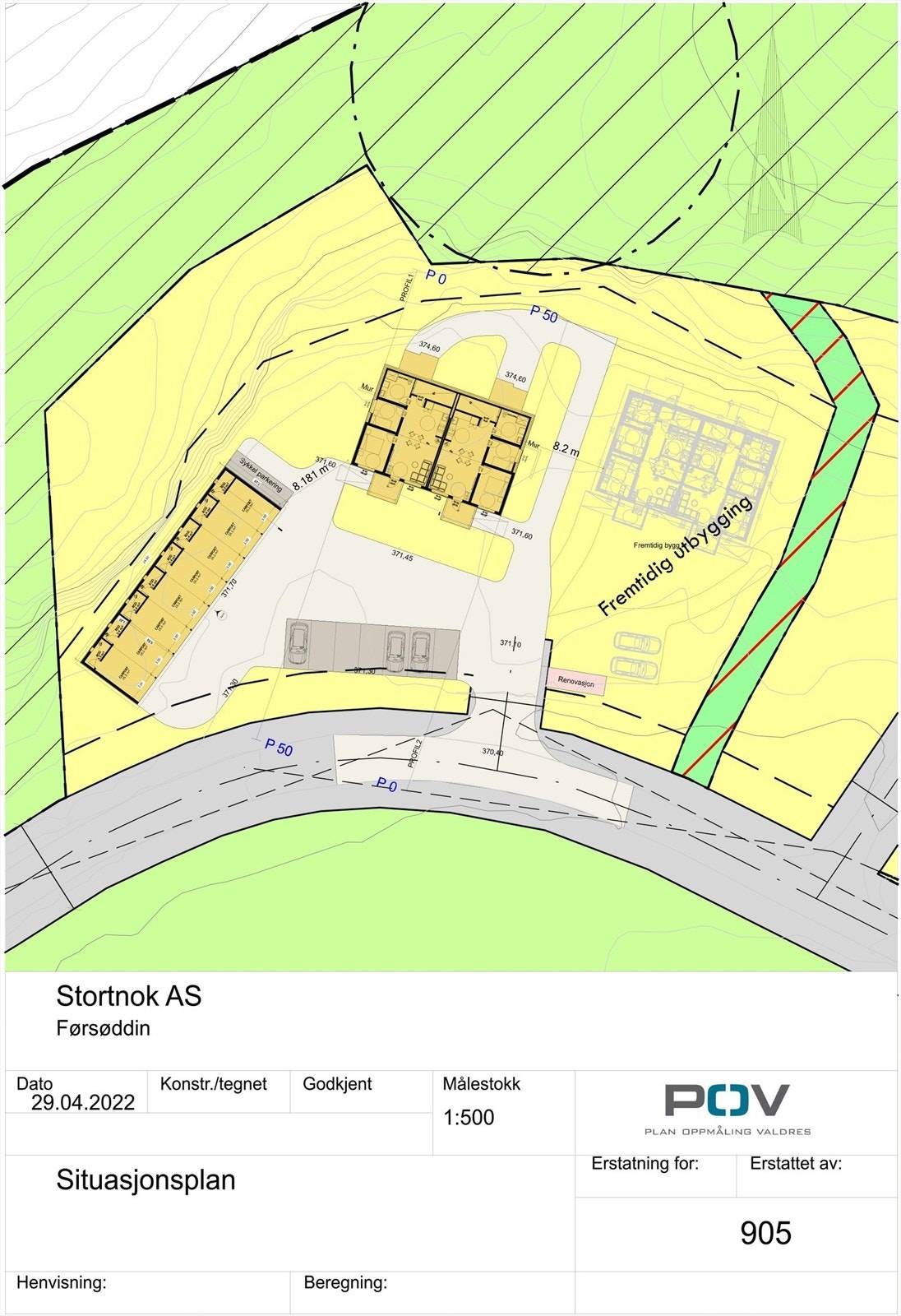 Foreløpig situasjonsplan 4-mannsbolig. Galleribilde