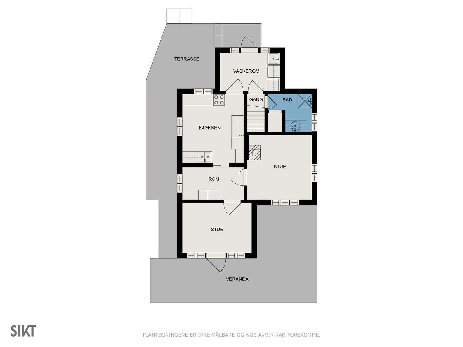 Plantegning 1. etasje Galleribilde