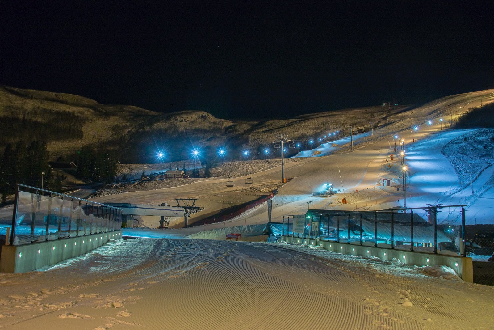 Fra kveldskjøring på Strandafjellet Skisenter. Galleribilde