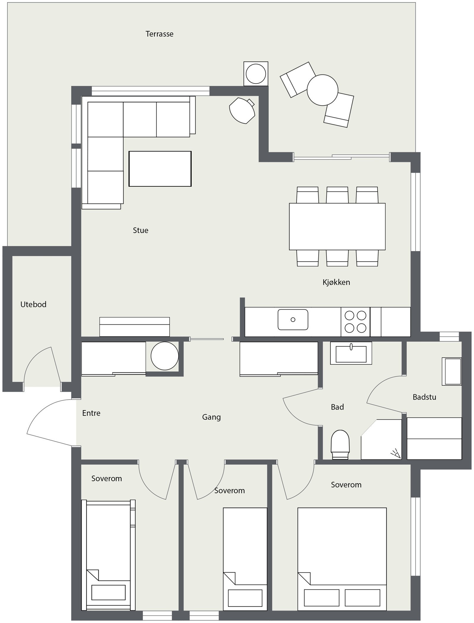 Leiligheten har en god planløsning med fin størrelse på alle rom. Galleribilde