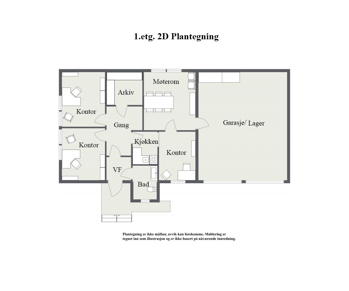 1. Etasje - 2D Floor Plan Galleribilde