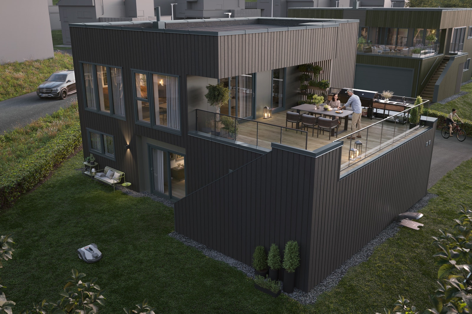 hustype D - Lys og moderne enebolig med stor terrasse og dobbeltgarasje Galleribilde