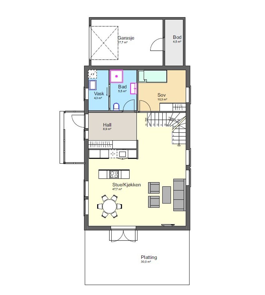 Planløsning 1 etasje Galleribilde