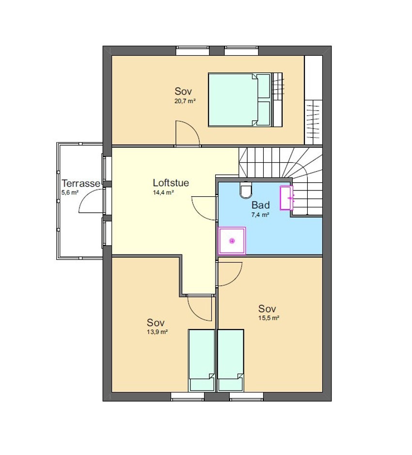 Planløsing 2 etasje Galleribilde