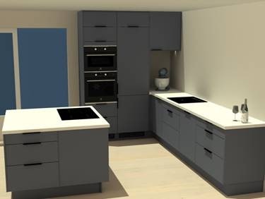 Kjøkken tegninger av det faktiske kjøkkenet Galleribilde