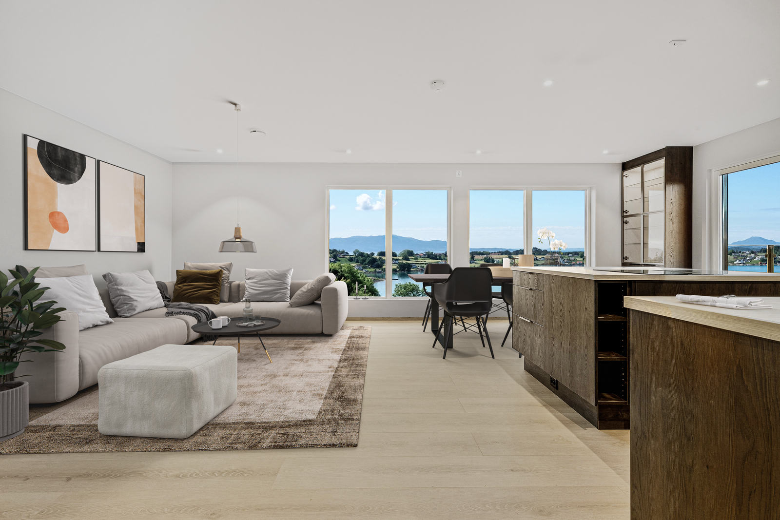 Utsikten må ses. (Kjøkkenfarger fra en annen bolig) Galleribilde