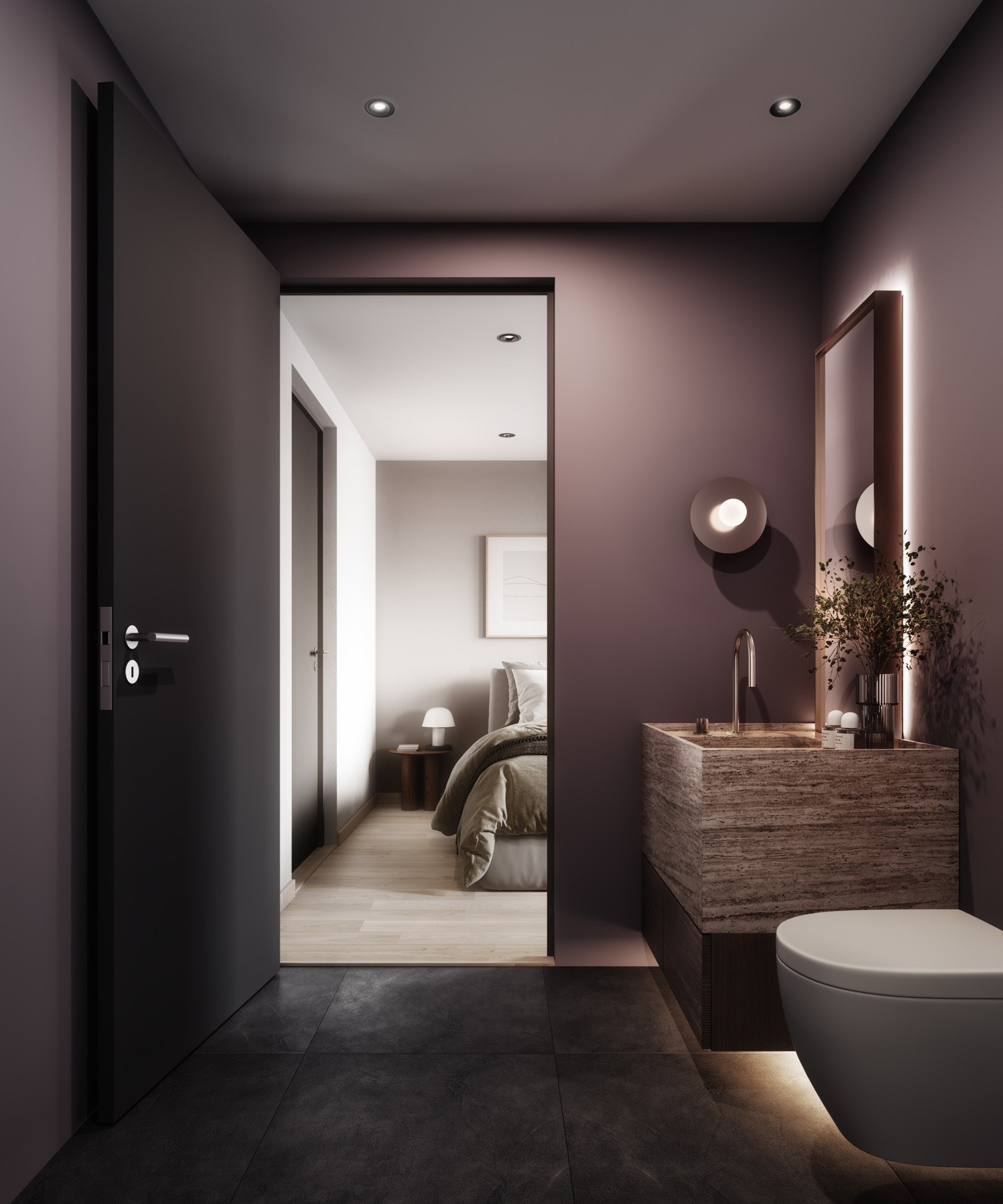 I rekkehusenes andre etasje bygges det mastersuite med bad, walk-in closet og soverom Galleribilde