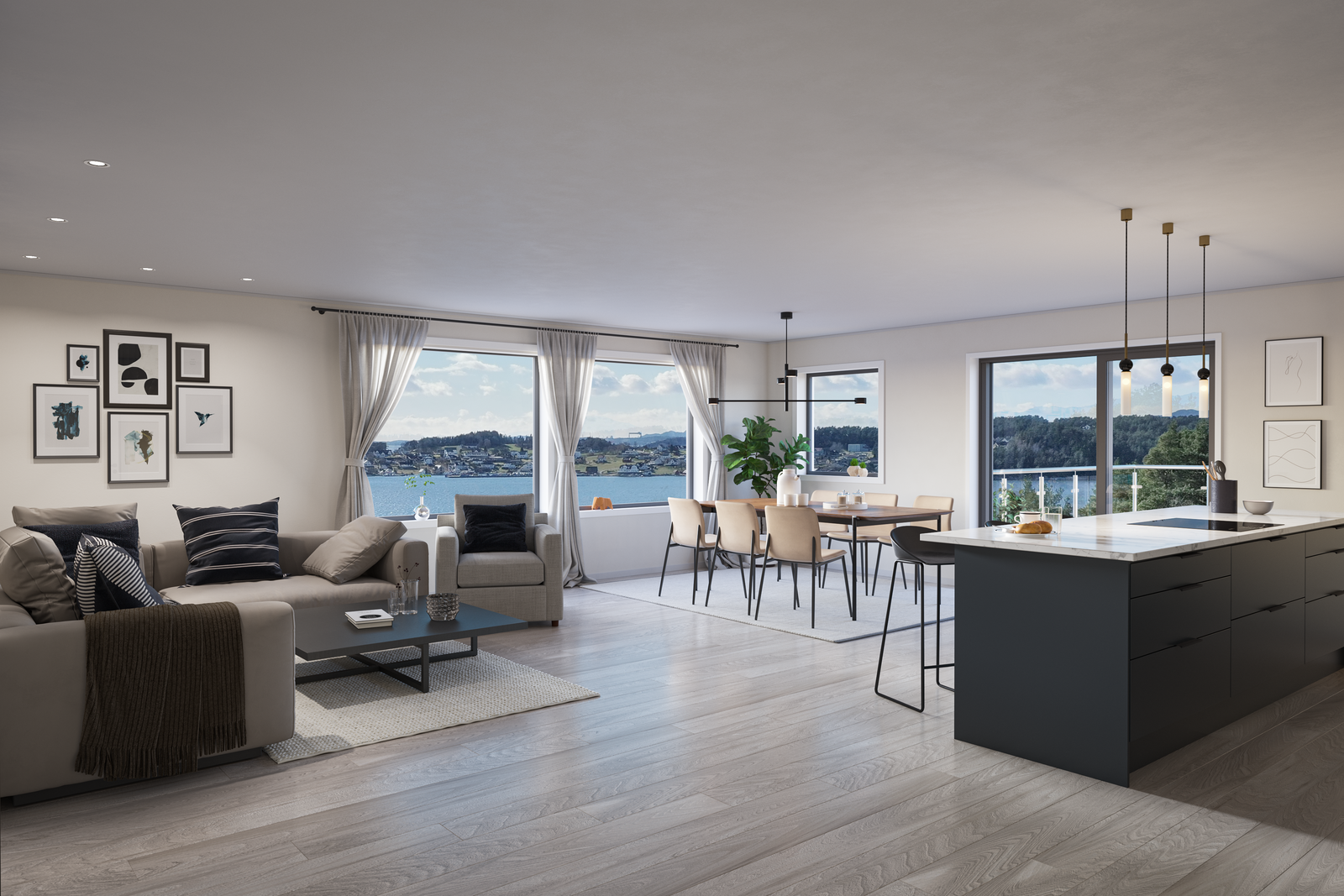 Utsikt fra Stue / Kjøkken Ny09-A (Solgt) Galleribilde