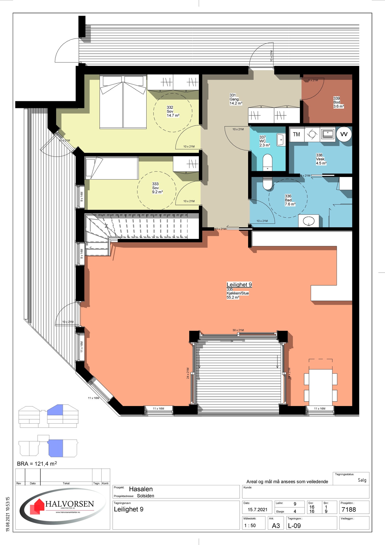Leilighet 9 - Bygg B - Plan 1 - 4. etasje Galleribilde