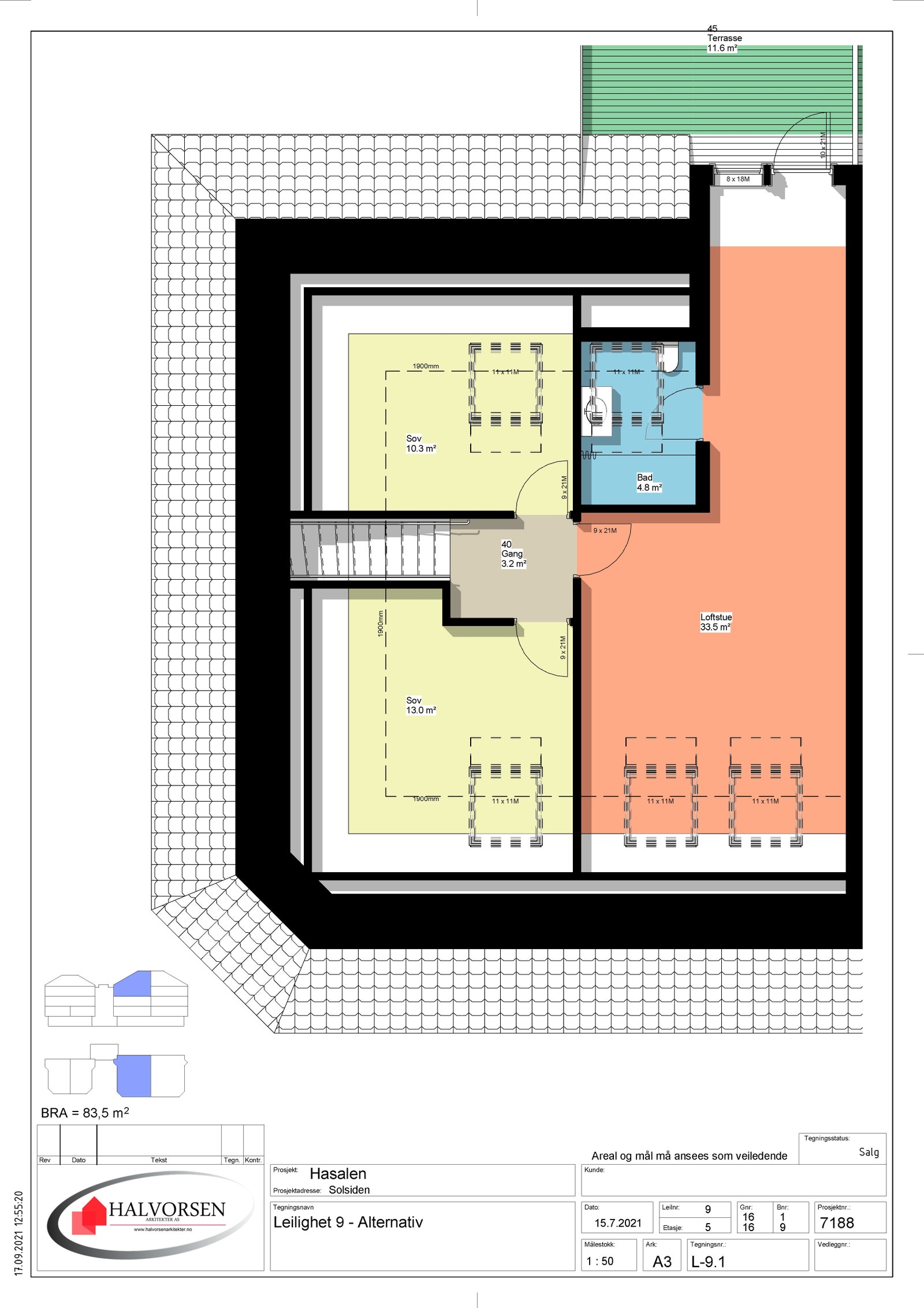 Leilighet 9 - Bygg B - Plan 2 - 5. etasje Galleribilde