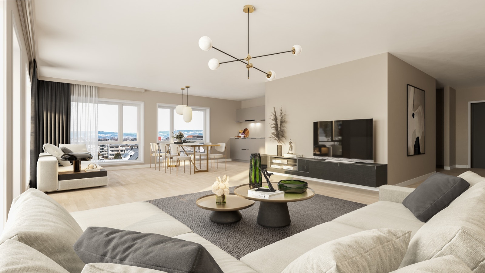 Romslige leiligheter fra 80 til 113 kvm bruksareal - 2 til 3 soverom. Galleribilde