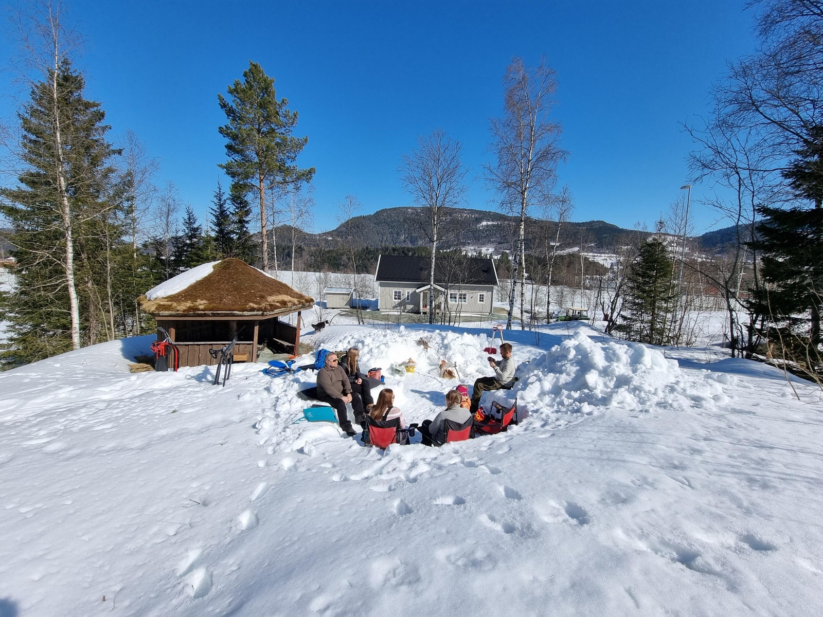 Uteområdet ovenfor boligfeltet Galleribilde