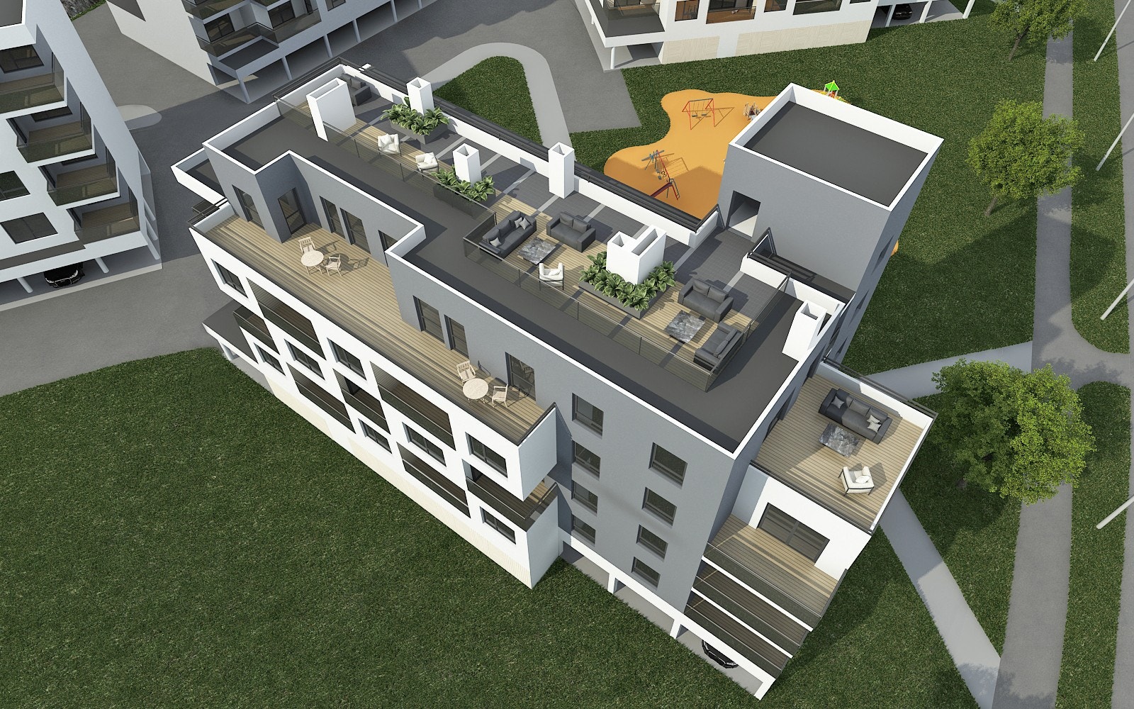 Felles takterrasse for beboerne Galleribilde