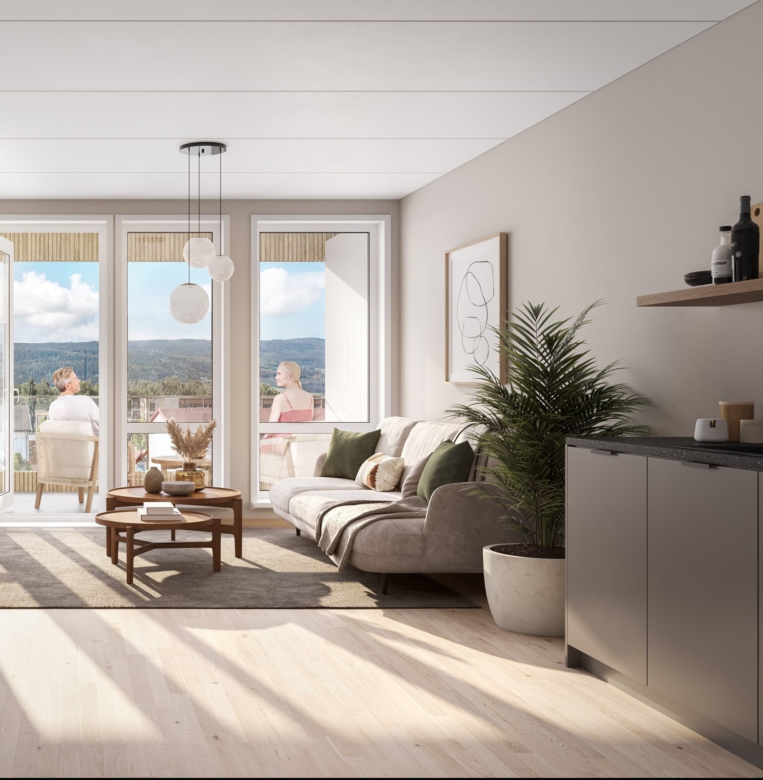 Velkommen til A006 i Kvartal 17 og denne romslige leiligheten med store vindusflater mot vest, og privat, solrik terrasse på hele 17 kvm.
NB: Bildet er kun en illustrasjon og kan avvike fra leveransen. Galleribilde