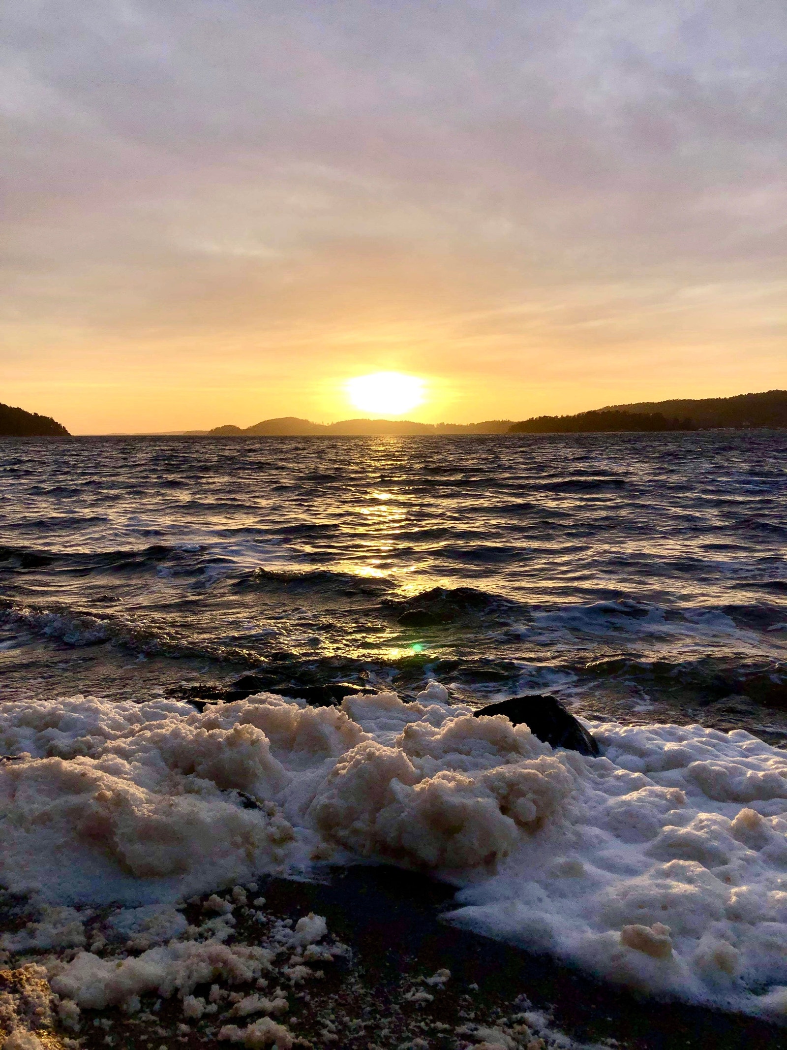 Vakker solnedgang fotografert på vinteren Galleribilde