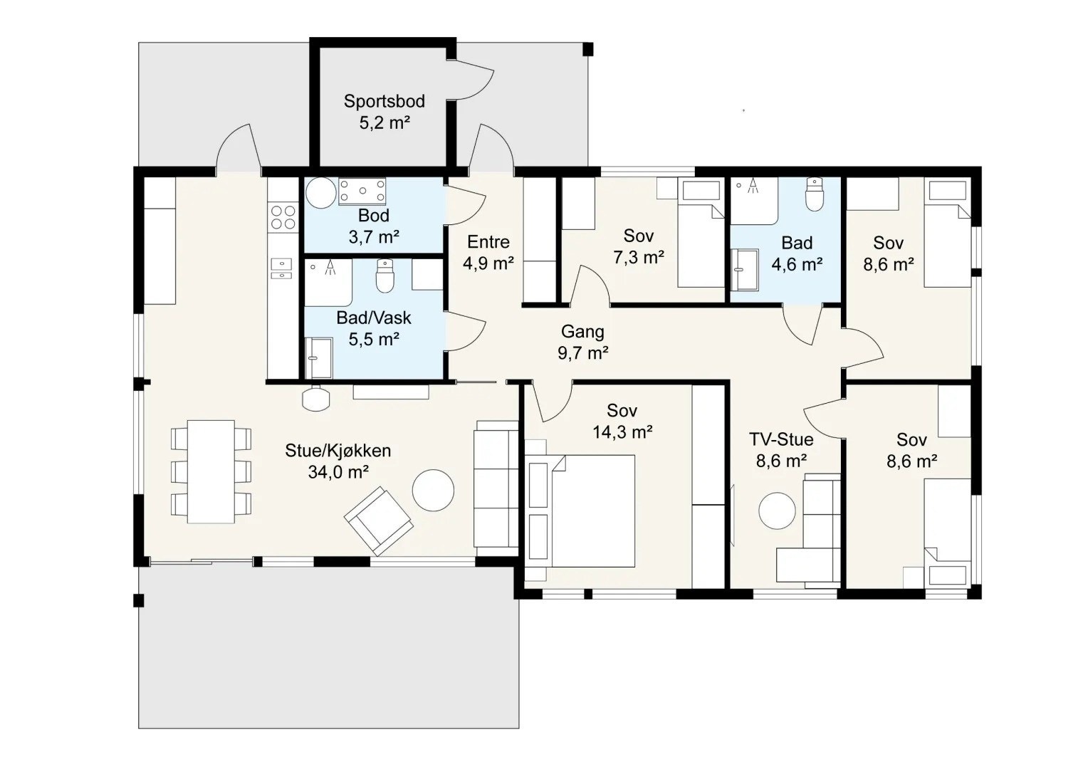 Planløsning Spire 123m2 Galleribilde