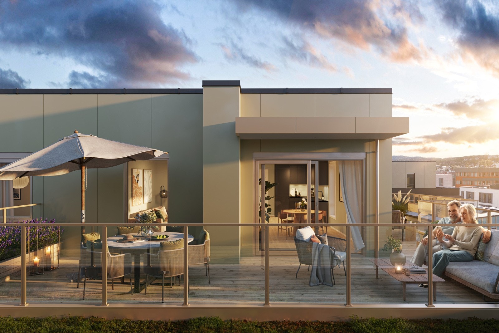 Flott takterrasse på boligen Galleribilde