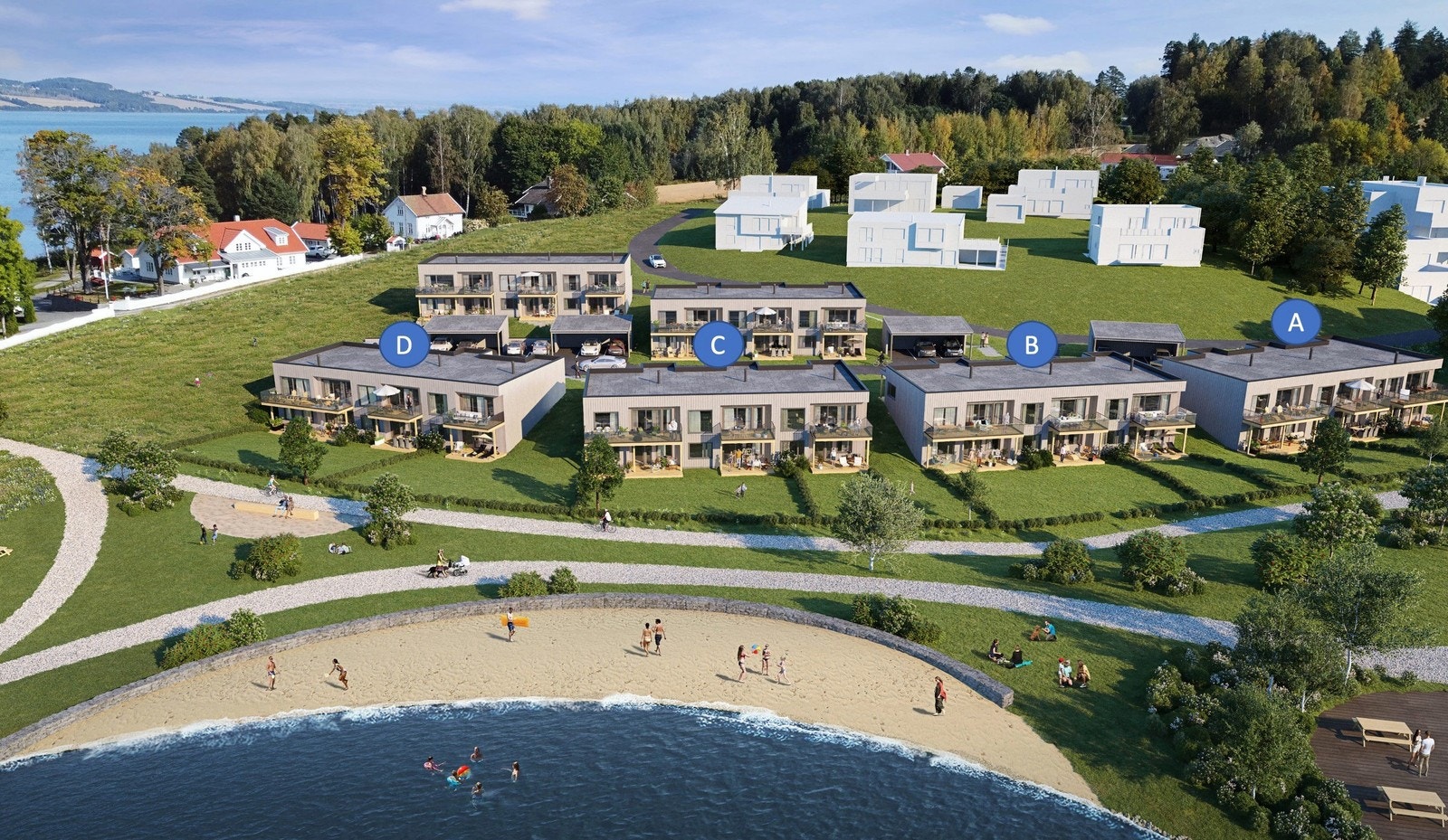 Oversiktsbilde med nummerering av bygg Galleribilde