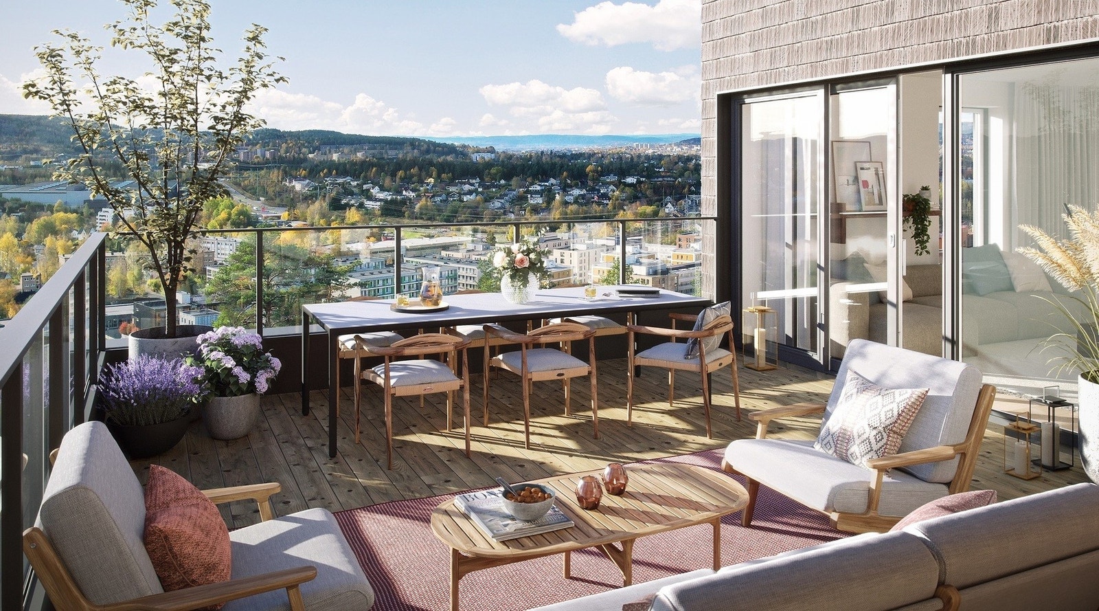 Pallplassen får også noen flotte toppleiligheter med takterrasser med herlig utsikt. Galleribilde
