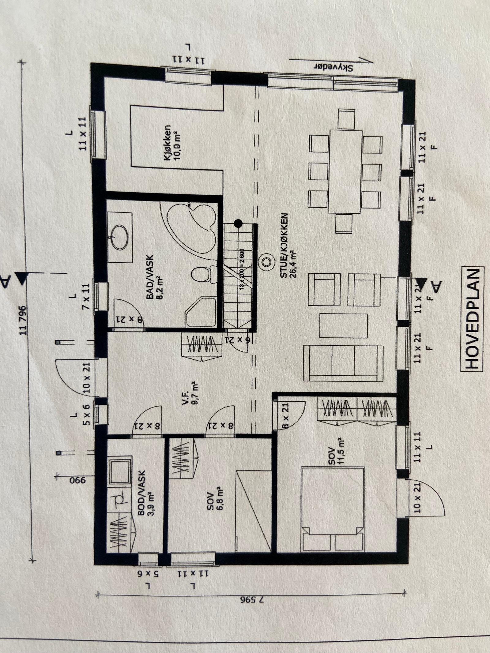 Plantegning 1.etg Galleribilde