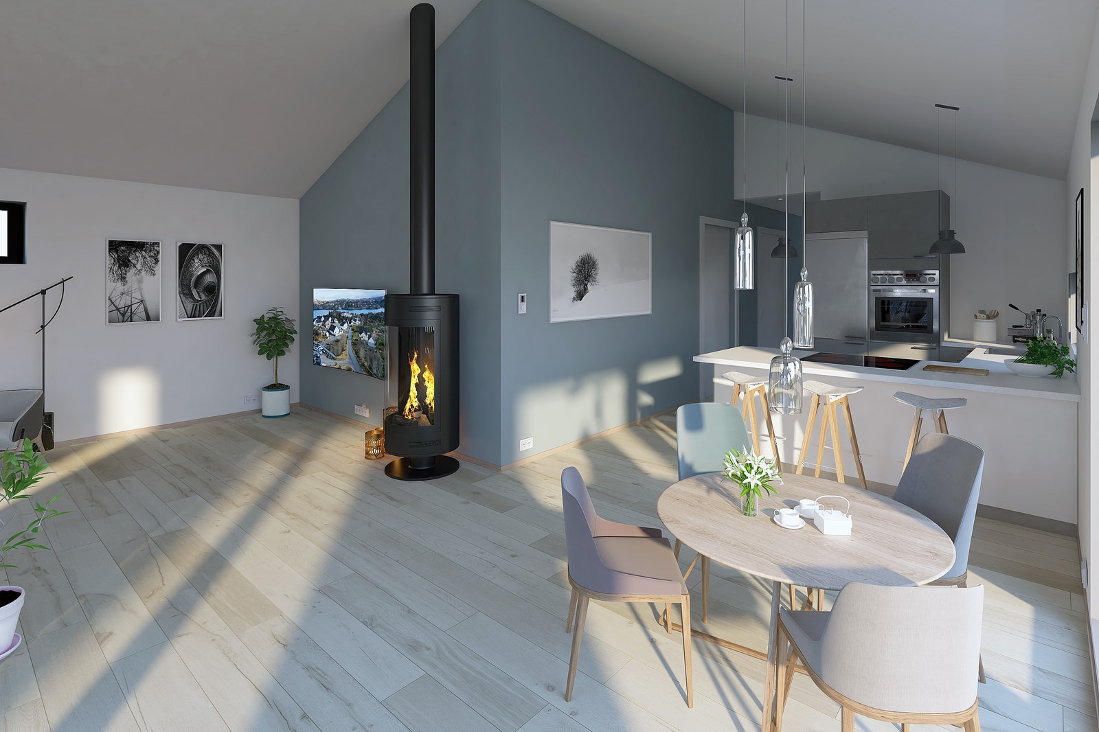 Viser interiør Galleribilde