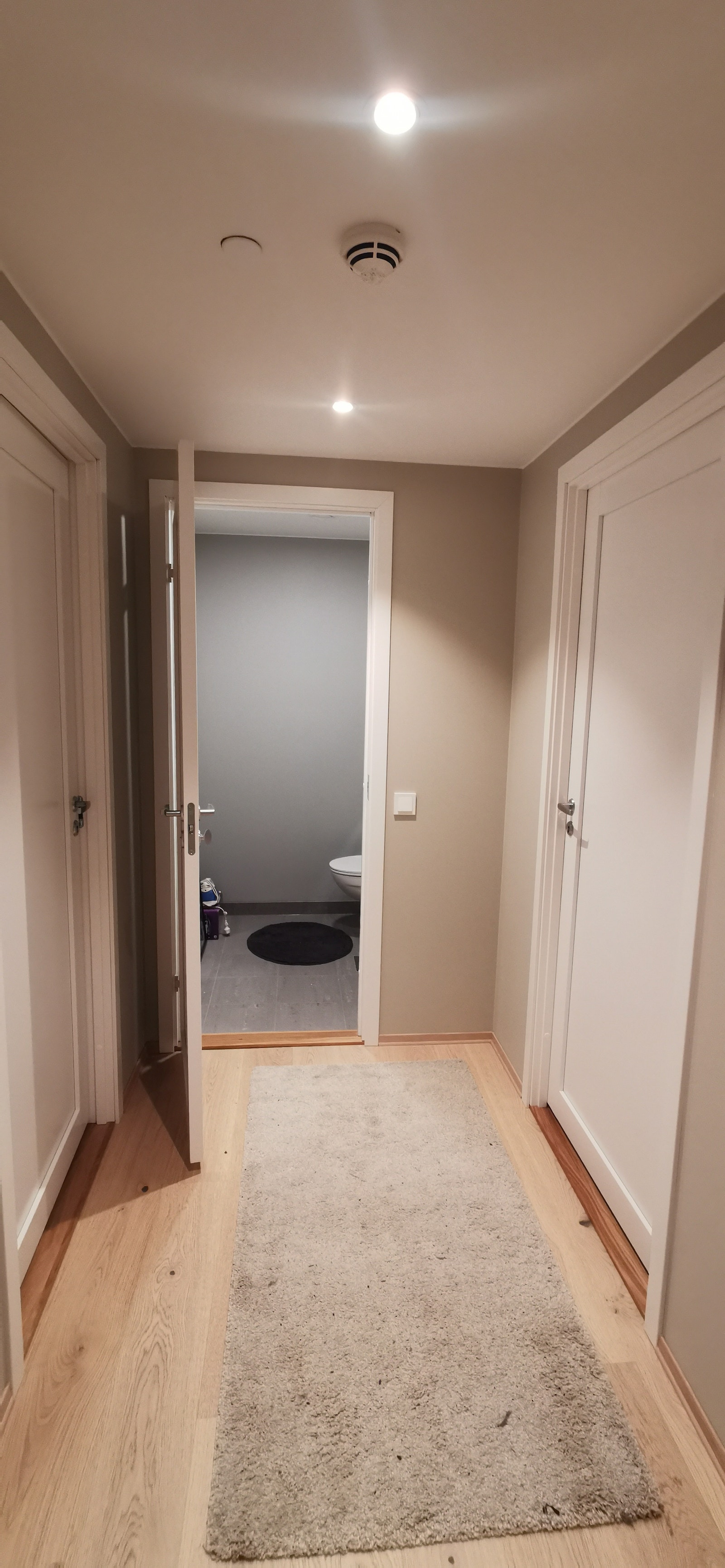 Døren til venstre er rommet som leies ut. Døren til høyre annet soverom og ekstra toalett i midten. Galleribilde