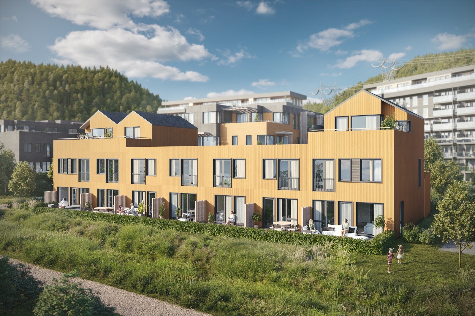 Velkommen til Øvre Steinaunet. 12 flotte rekkehus i 2. byggetrinn (BK2) Galleribilde