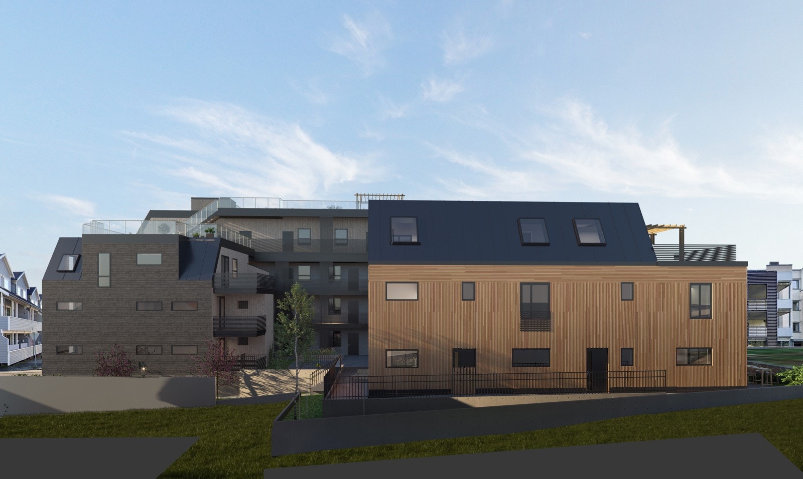 Det blir etablert parkeringsanlegg i kjeller. Innkjøring til garasjeanlegget er fra St.Halvardsgate. Det vil bli 17 garasjeplasser. Galleribilde