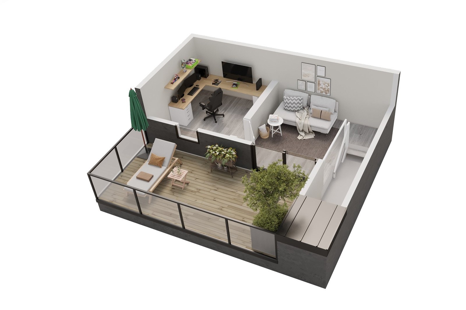 3D 2. etasje GOBB Huset Galleribilde