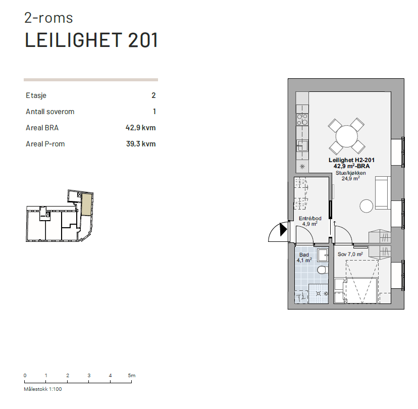 Plantegning leilighet Galleribilde