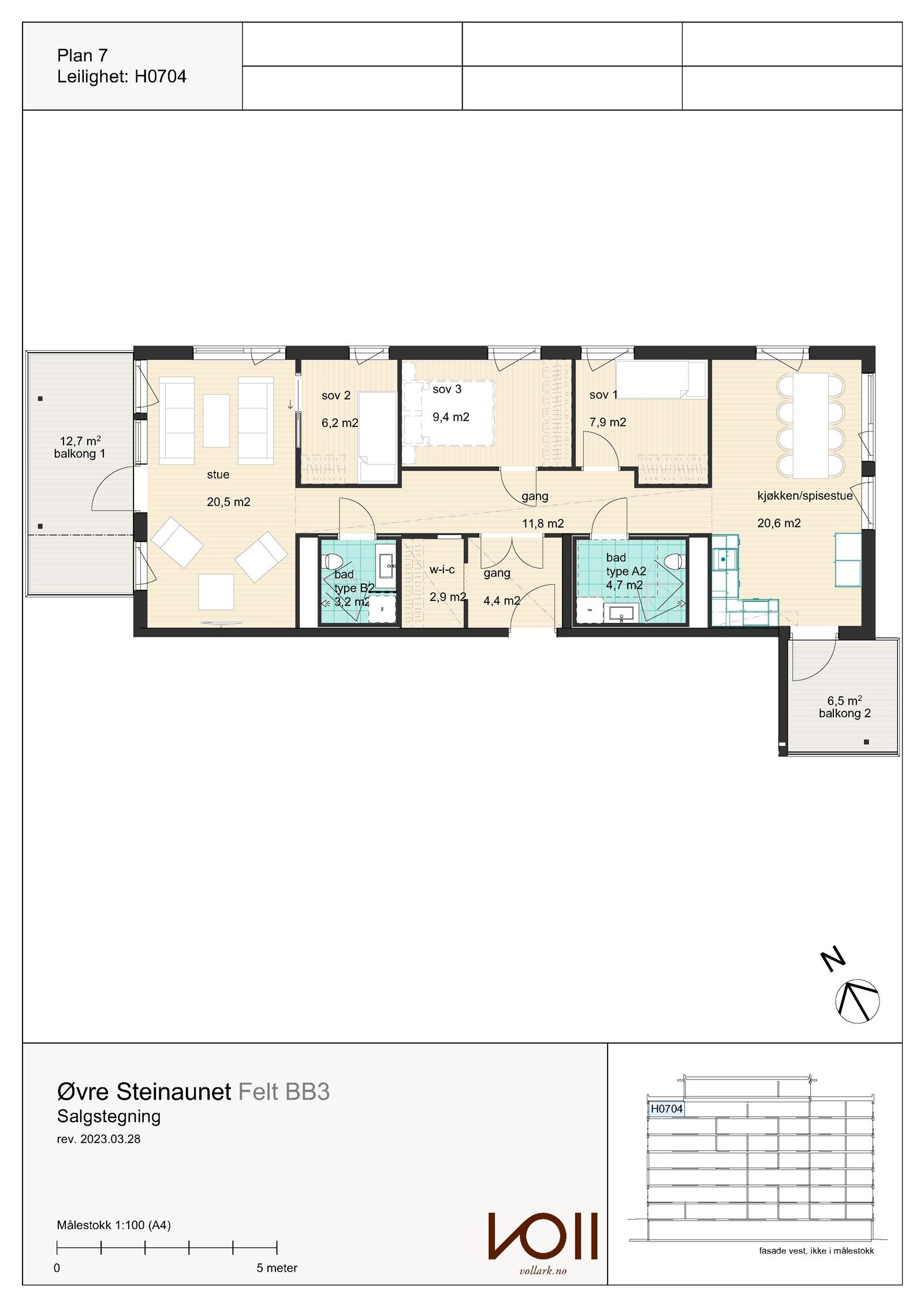 Salgstegning H0704 Galleribilde