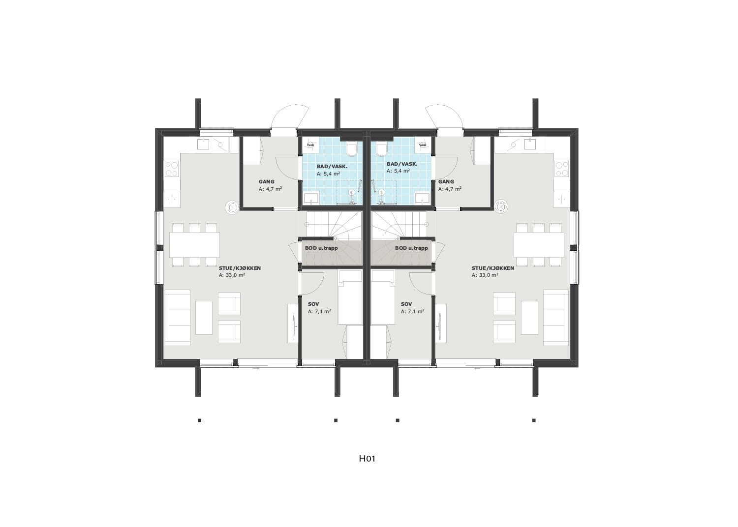 Planløsning 1. etasje Galleribilde