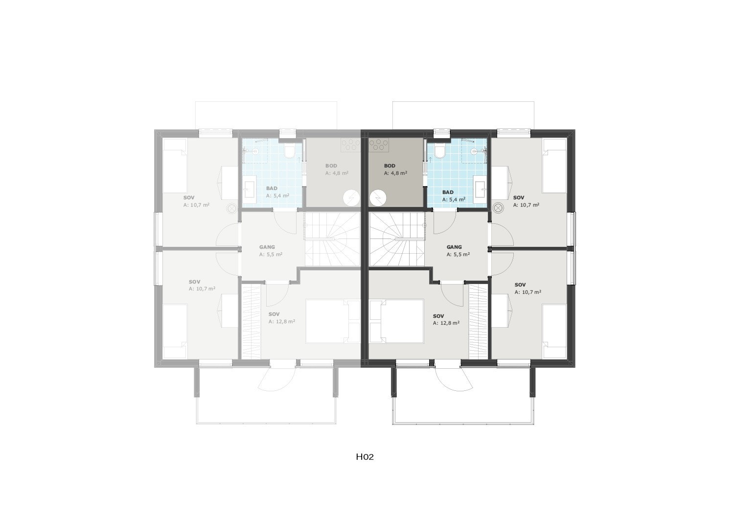 Planløsning 2. etasje Galleribilde