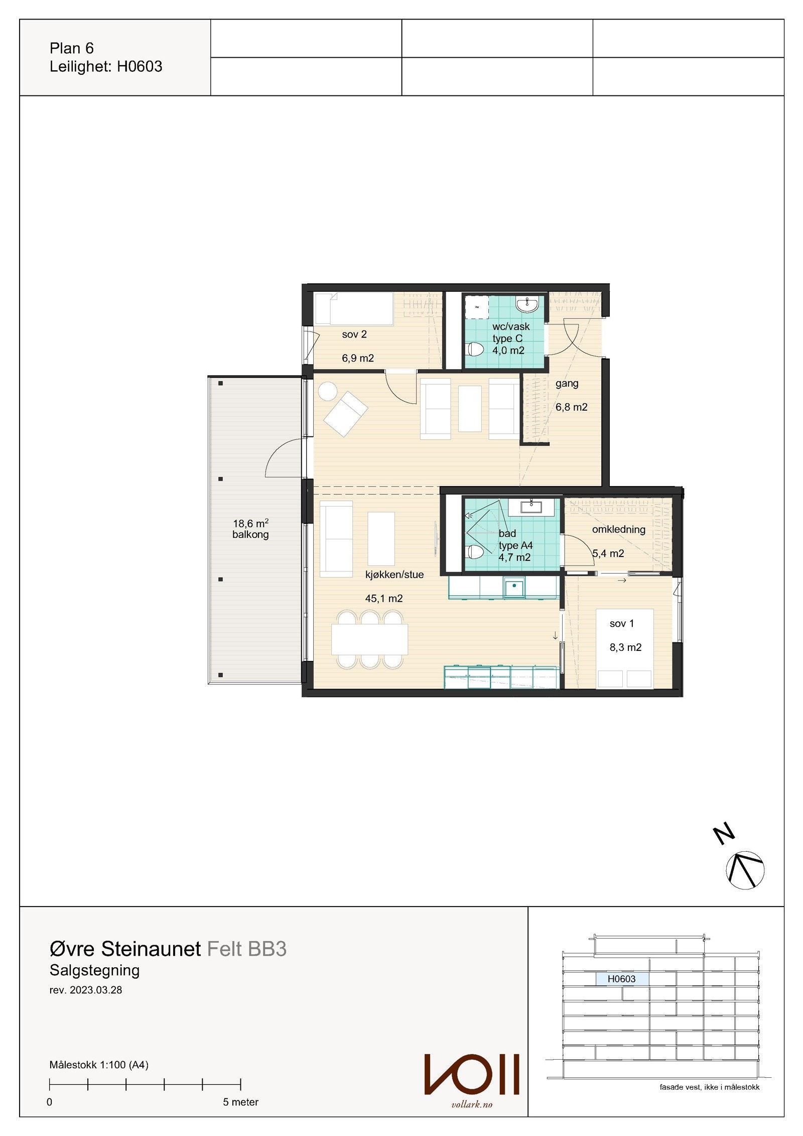 Salgstegning H0603 Galleribilde