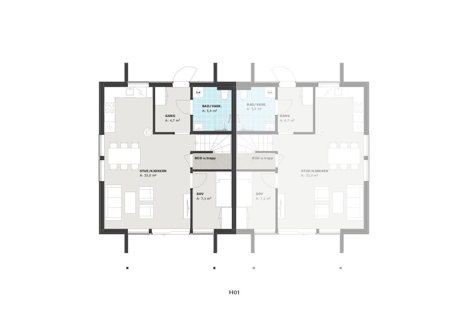 Planløsning 1. etasje Galleribilde