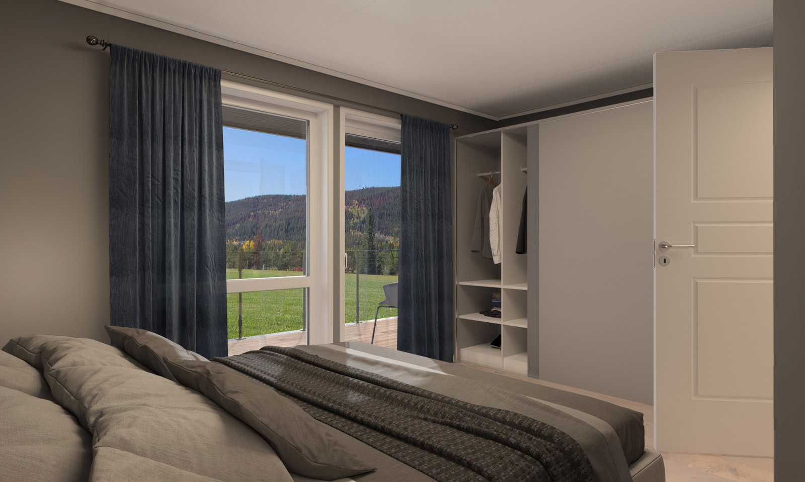 Soverom i andre etasje med utgang til balkongen. Galleribilde