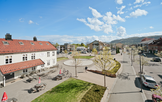 Sande sentrum bilde fra Torggårdem Galleribilde