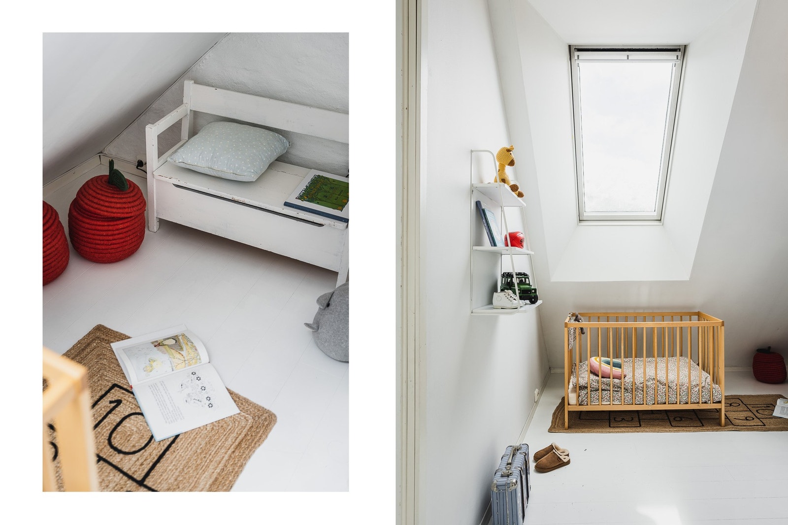 Lys og hyggelig atmosfære i loftetasjen. Koselig krok for lek eller Tv-titting. Galleribilde