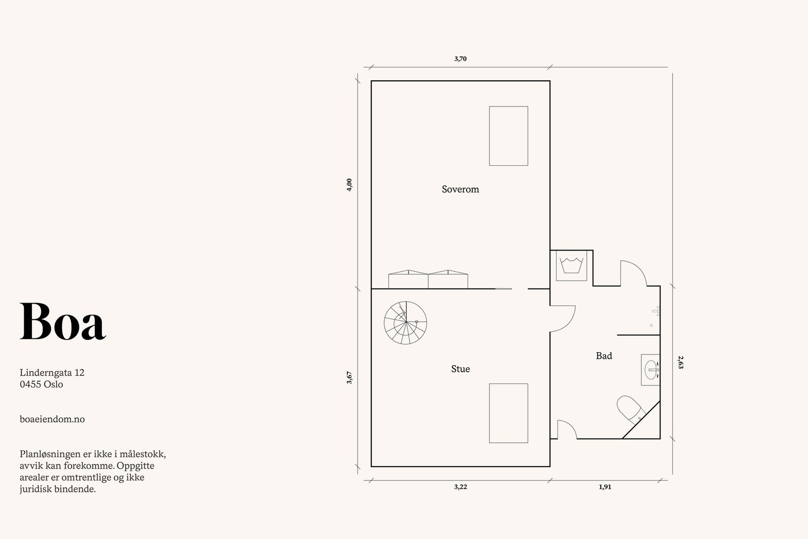 Loft: Trapperom, soverom og bad. Galleribilde