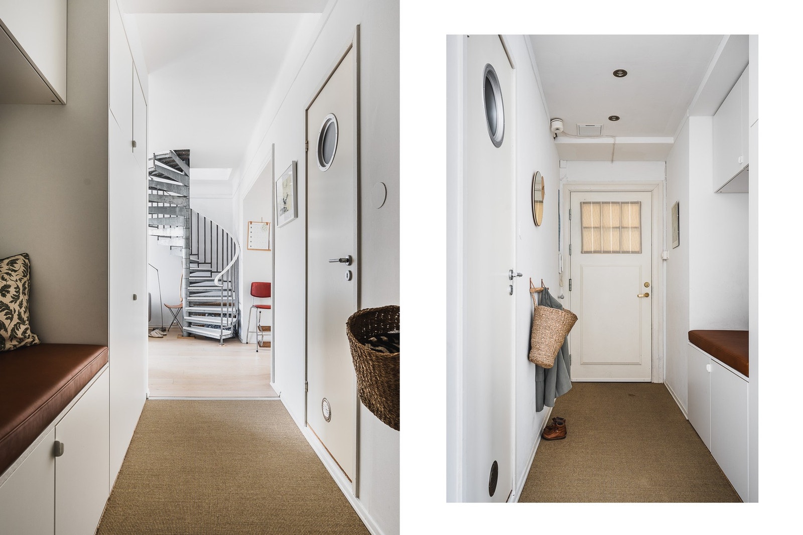 Entré med plassbygget sittebenk. Galleribilde