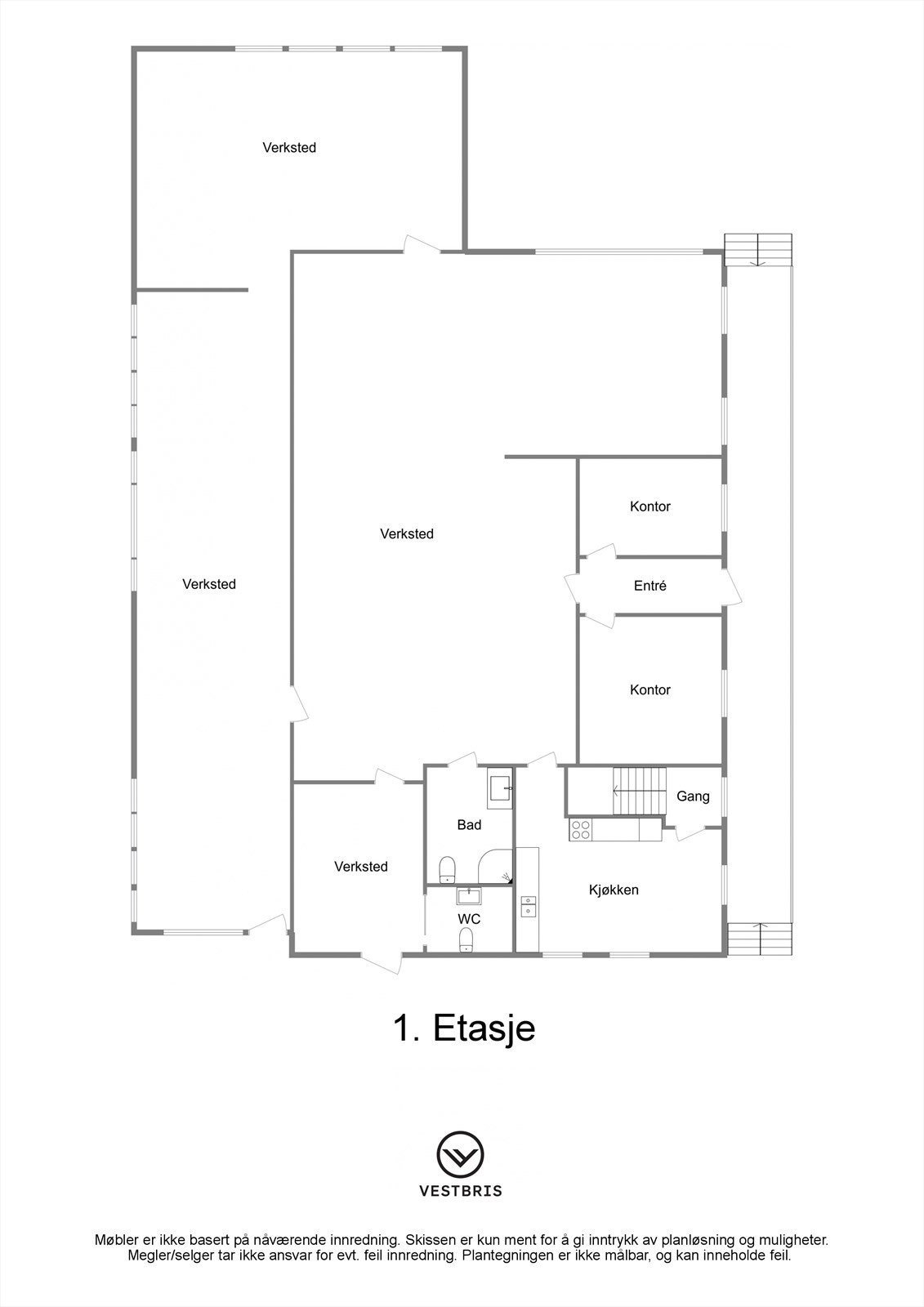 Planskisse - 1. Etasje - 2D Galleribilde