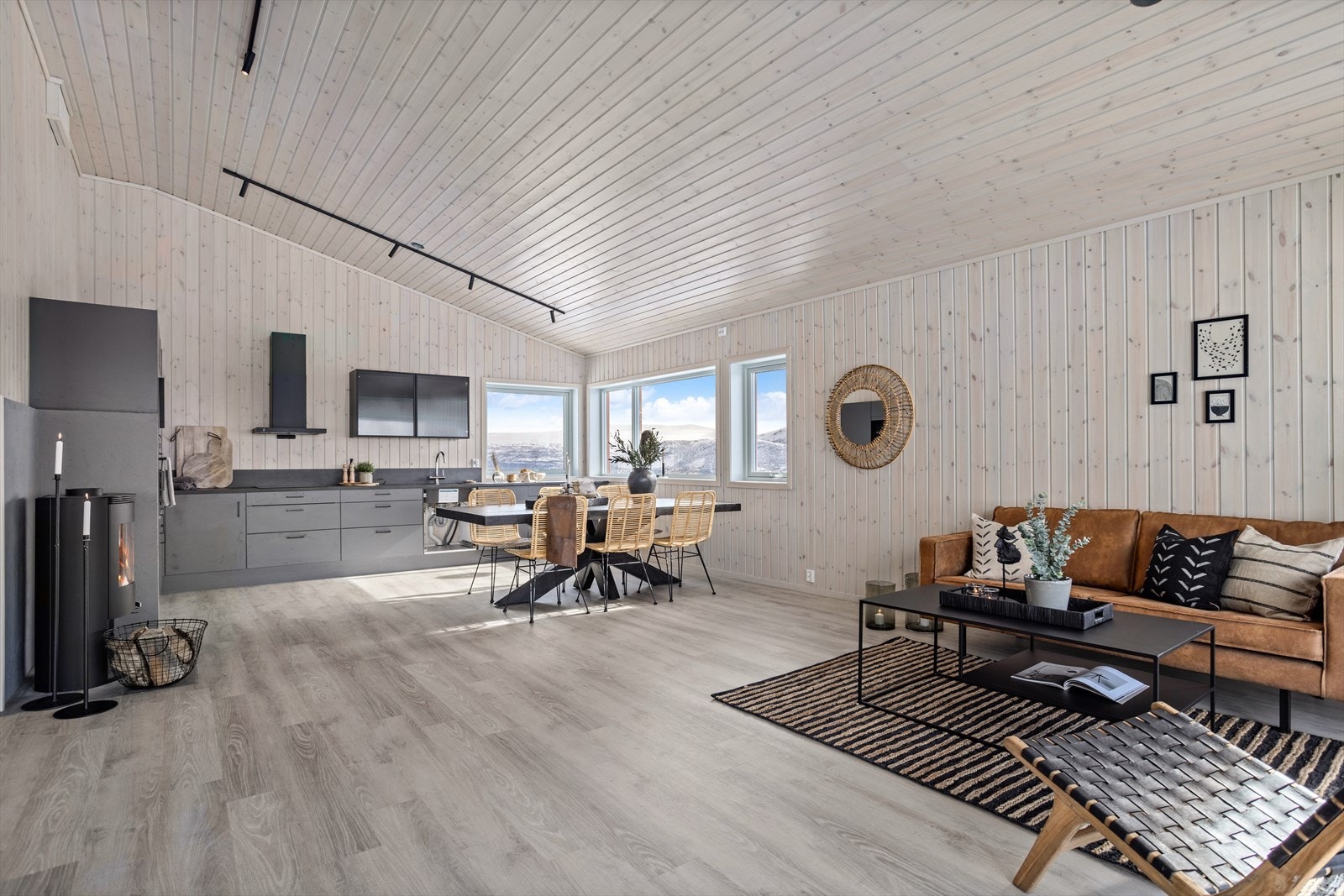 Stue/kjøkken-løsningen er på hele 53,5 kvm. Galleribilde