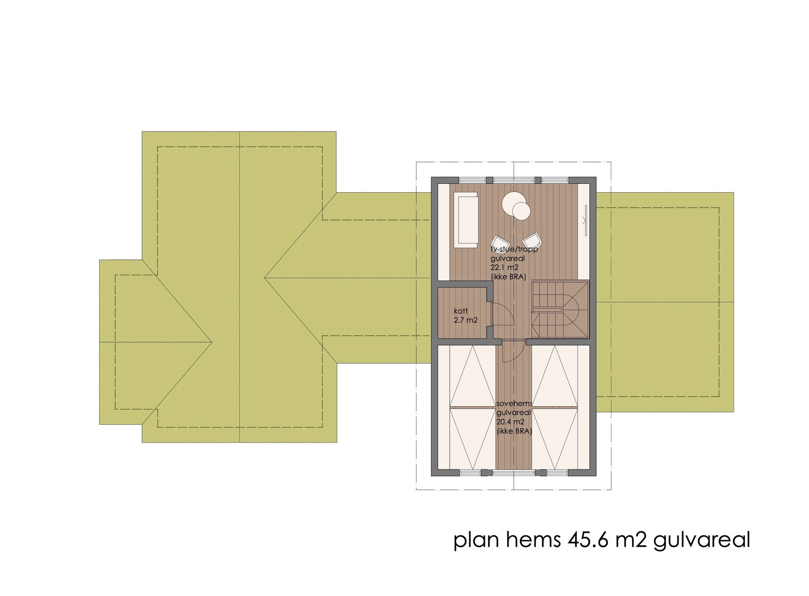 Plan hems prosjektert hytte Galleribilde