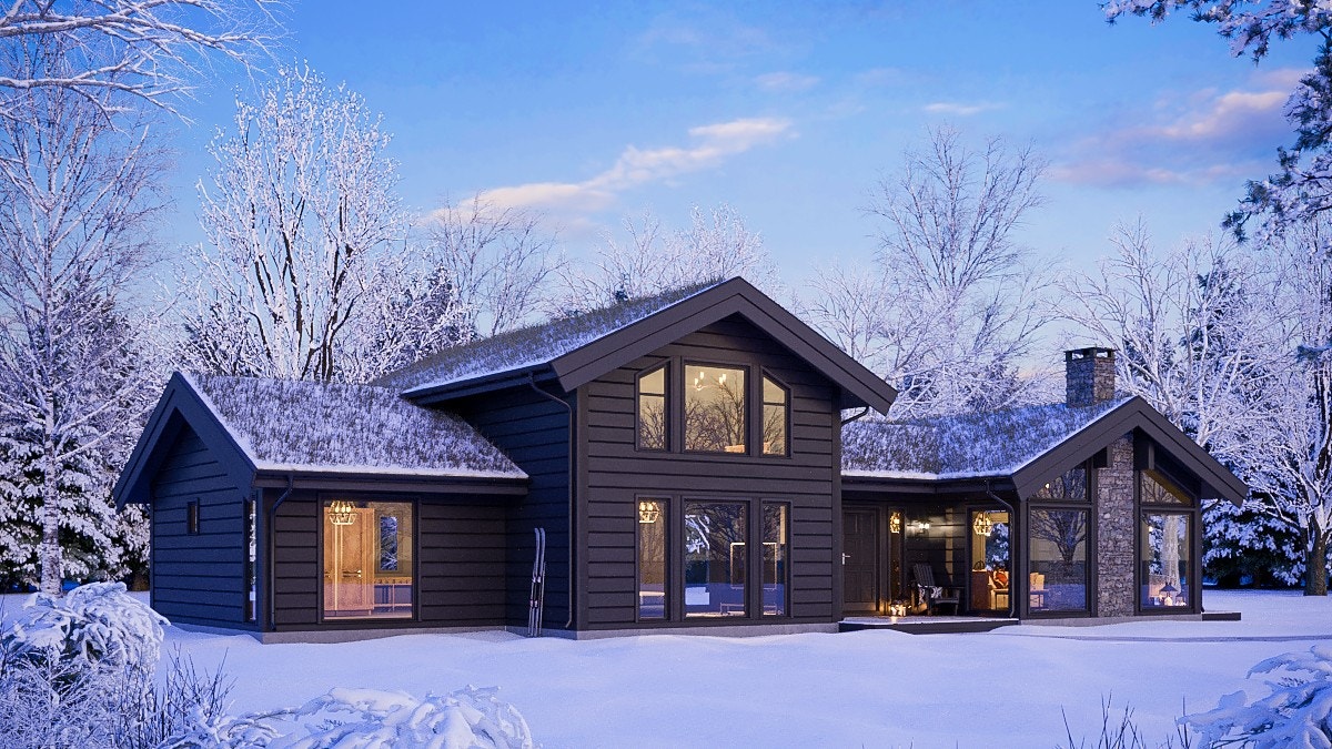 3-D illustrasjon 2 av prosjektert hytte Galleribilde