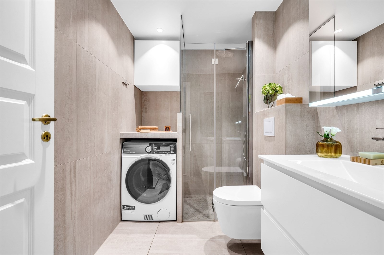 Det lekre baderommet ble pusset opp i 2019. Galleribilde